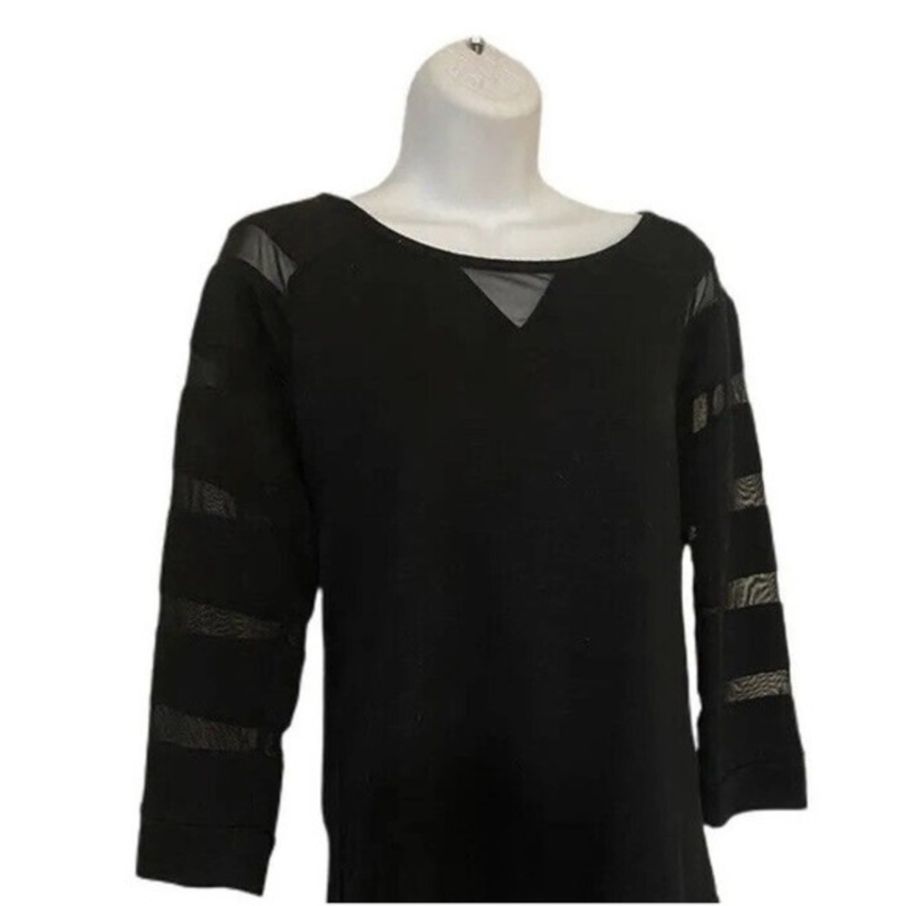 inc black womens top with sheer detail Size Small